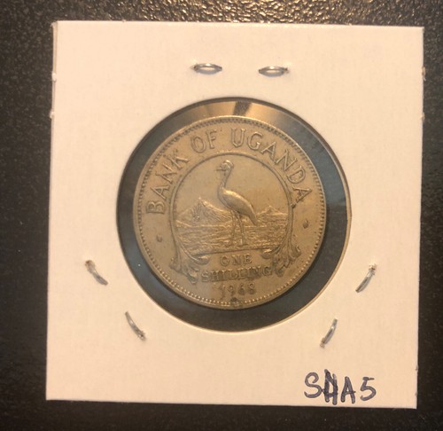 1966 Uganda 1 One Shilling Copper Nickel-Crowned Crane-KM#5 - 第 4/4 張圖片