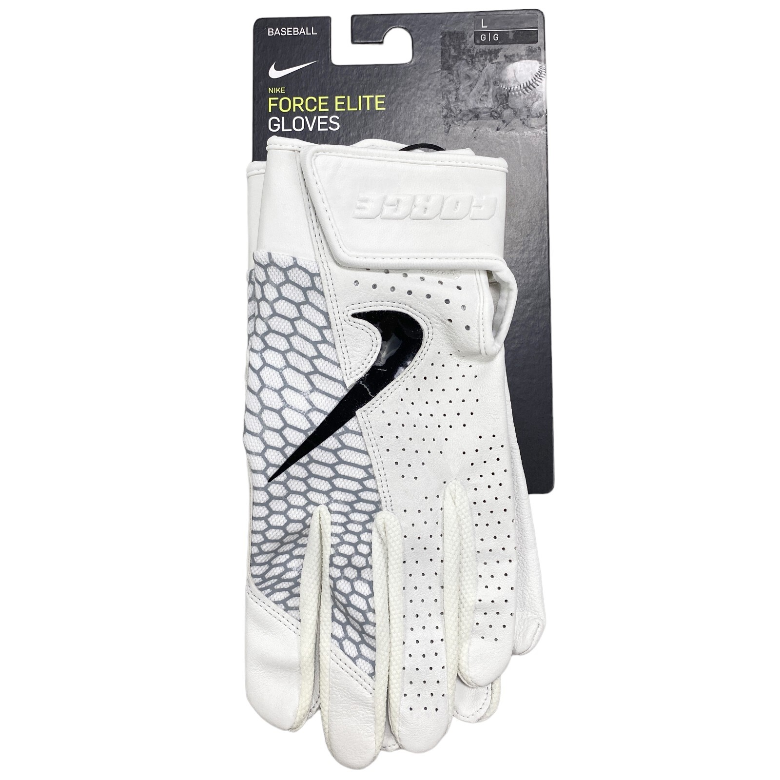 Перчатки для бейсбола Nike Force Elite (размер L) Белые PGB645-102