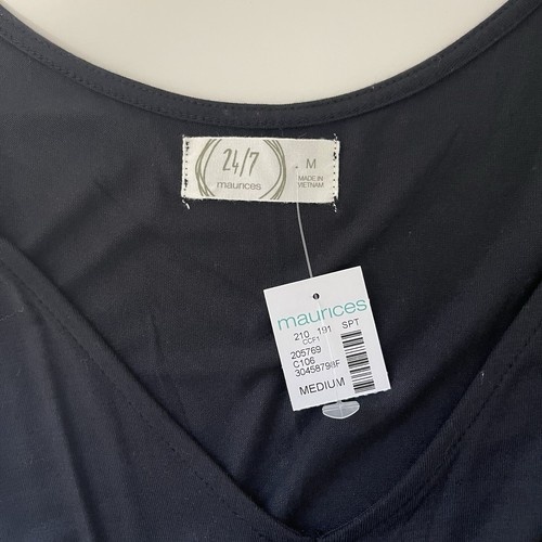 Maurices NWT 24/7 Black V-neck Wide Leg Cropped Jumpsuit Medium Women’s - Picture 11 of 12