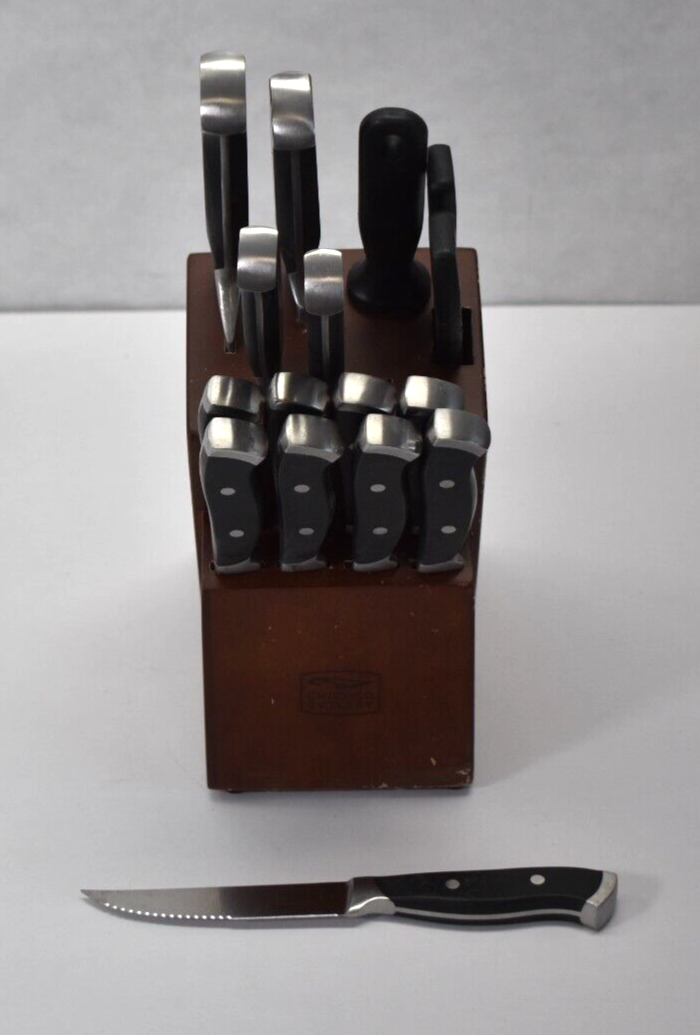 Chicago Cutlery Armitage 16 Piece Knife Block Set Stainless Steel USED