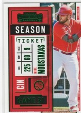 MIKE MOUSTAKAS 2020 PANINI CONTENDERS SEASON TICKET GREEN REDS $1.99 ROOM