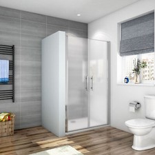 Porta doccia 185cm Doppie Porte Battenti in Vetro Temperato 6mm smerigliato