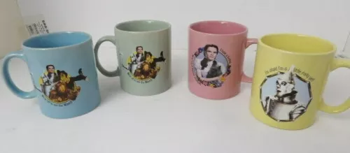 Wizard of Oz 4 Pc set Collectible Coffee Mugs Dorothy, Tin Man, Lion, Scarecrow