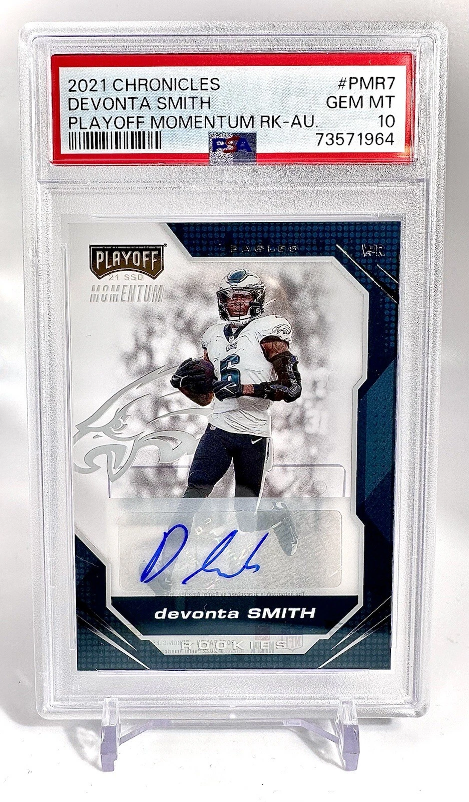 DeVonta Smith Panini Chronicles Playoff Momentum Rookies #PMR7 Autograph
