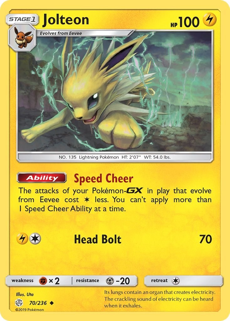 Jolteon SM - Cosmic Eclipse 70/236 NM Pokemon