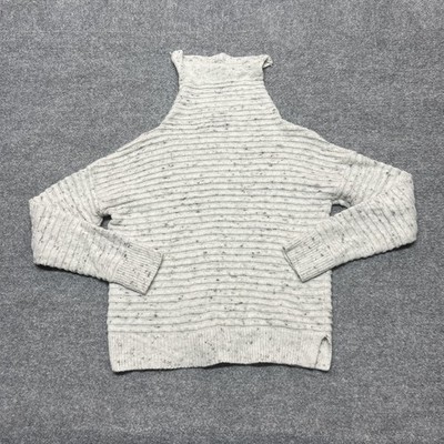 Madewell Sweater Womens XS White Wool Blend Chunky Knit Turtleneck Pullover