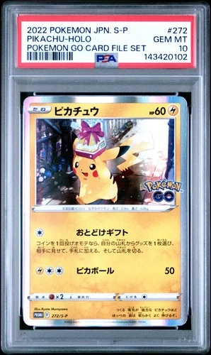 2022 POKEMON JPN S PROMO POKEMON GO CARD FILE SET #272 PIKACHU-HOLO PSA 10