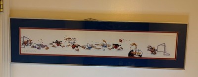 Robert Marble  Powerplay  Signed Numbered Hockey Print Ducks vs Penguins Framed 