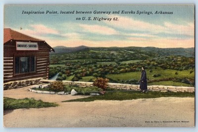 Eureka Springs Arkansas Postcard Inspiration Point Gateway Highway 1958 Vintage