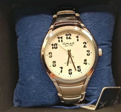 Fine Swiss Brand OMAX Men's Silver Quartz Japan Movt Watch Water