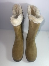 Cat & Jack Suede Knee High Boots Tan Faux Fur...