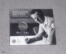 2013 ROYAL MINT BENJAMIN BRITTEN 50p COIN IN PACK - VERY LOW ISSUE PACK