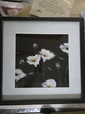 Framed Floral Artwork Print in Black Frame