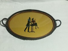 Art Deco Serviertablett Rattan Scherenschnitt...