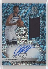 2017 Panini Spectra Rookie Jersey Neon Blue Prizm 17/99 Justin Patton Auto 5w7