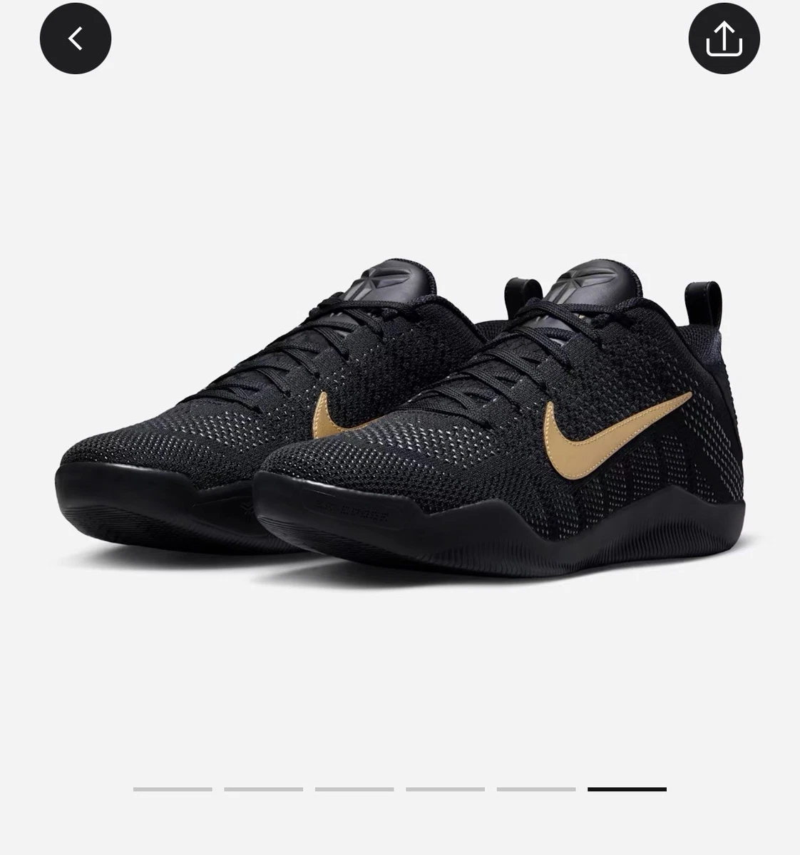 Size 15 Nike Kobe XI 11 Elite Low Protro Fade To Black Gold IM4260