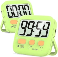 Antonki 2 Pack Digital Timer for Kids, Magnetic Countdown Kitchen Timers for Coo