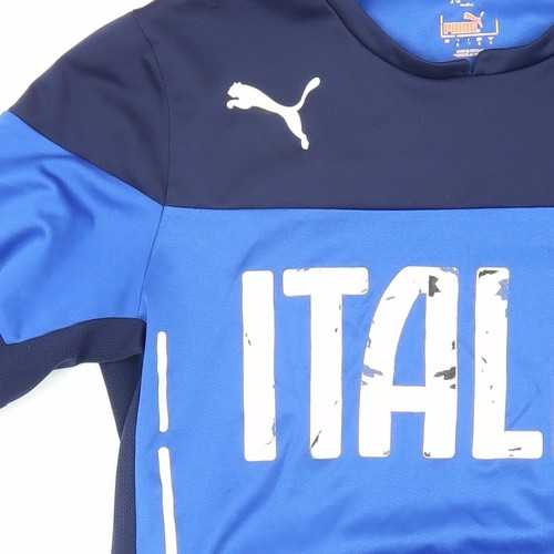 Puma Boys Blue Football Jersey T-Shirt - Size M - Picture 8 of 12