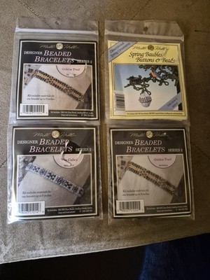 LOT OF 4 NEW MILL HILL COUNTED BEAD BRACELET & BAUBLE KITS