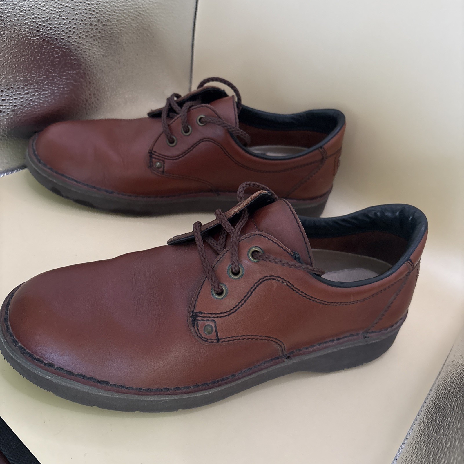 SAOLA Scarpe Oxford Rockport suola Vibram uomo 8 5 pelle marrone