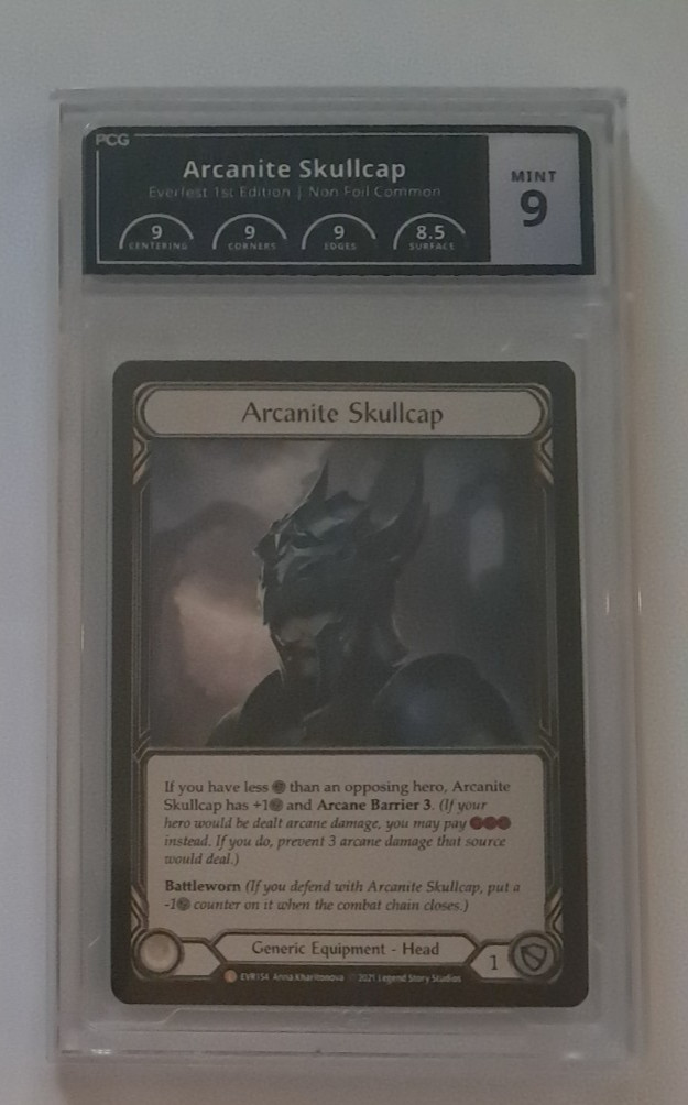 PCG 9 Arcanite Skullcap Flesh and Blood FaB Everfest First Edition Mint 9 Error