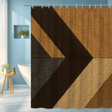 Stylish Brown and Beige Chevron Shower Curtain for Modern Bathrooms