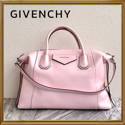 GIVENCHY Antigona Soft Large Boston Bag Pink Calfskin Shoulder Strap New