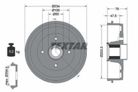 2X Textar 94045800 Bremstrommel FüR Dacia Lada Renault