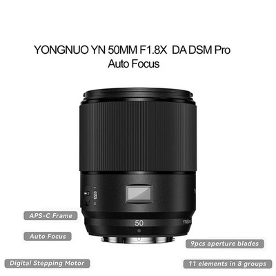 YONGNUO YN50MM F1.8X DA DSM Pro Auto Focus Prime Lens APS-C for Fuji X-Mount