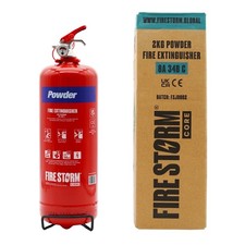 2kg Powder Fire Extinguisher Dry ABC Wall Bracket, Car Taxi Boat Kitchen Caravan