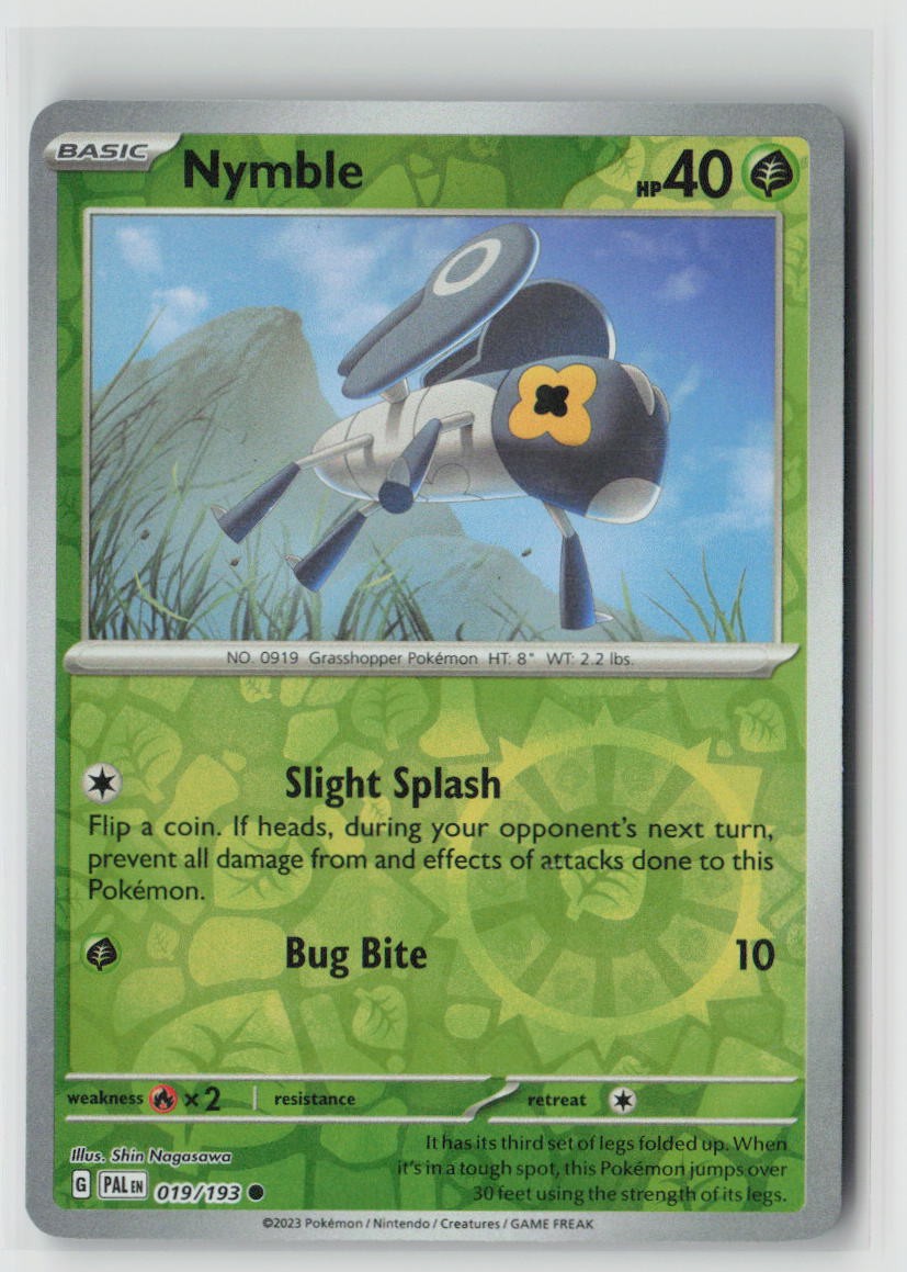Nymble 019/193 Common Paldea Evolved Pokemon Reverse Holo Lightly Played