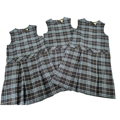 Flynn OHara School Uniform Jumper Blue Plaid Pleated Dress Set of 3 Size 7