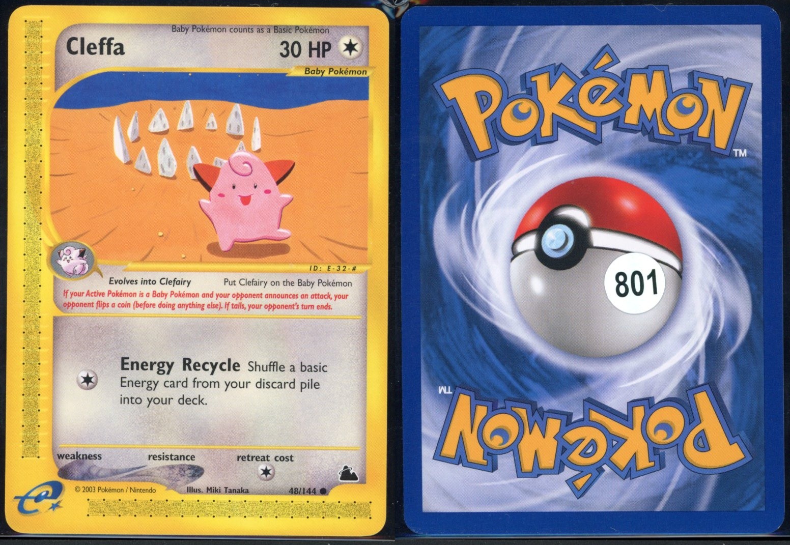 Cleffa 48/144 Common Skyridge Pokemon NM