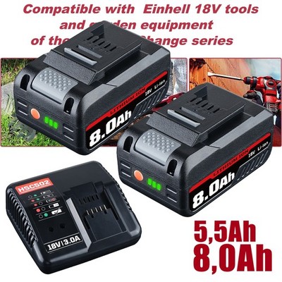 Für Einhell Akku POWER X-CHANGE 18V 8,0Ah Lithium Ionen Ersatzakku Batterie DE