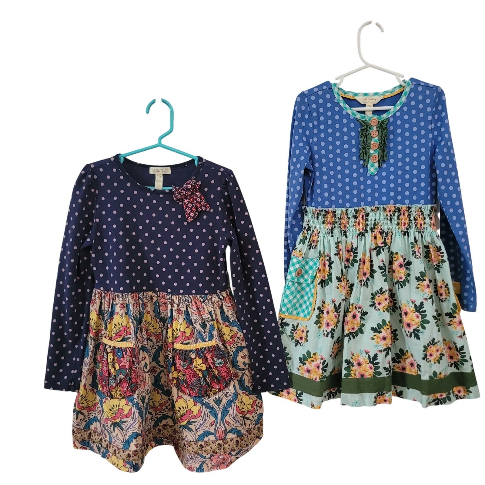Matilda Jane Lot of 2 Size 6 Long Sleeve Floral Polka Dot Joanna Gaines Collab