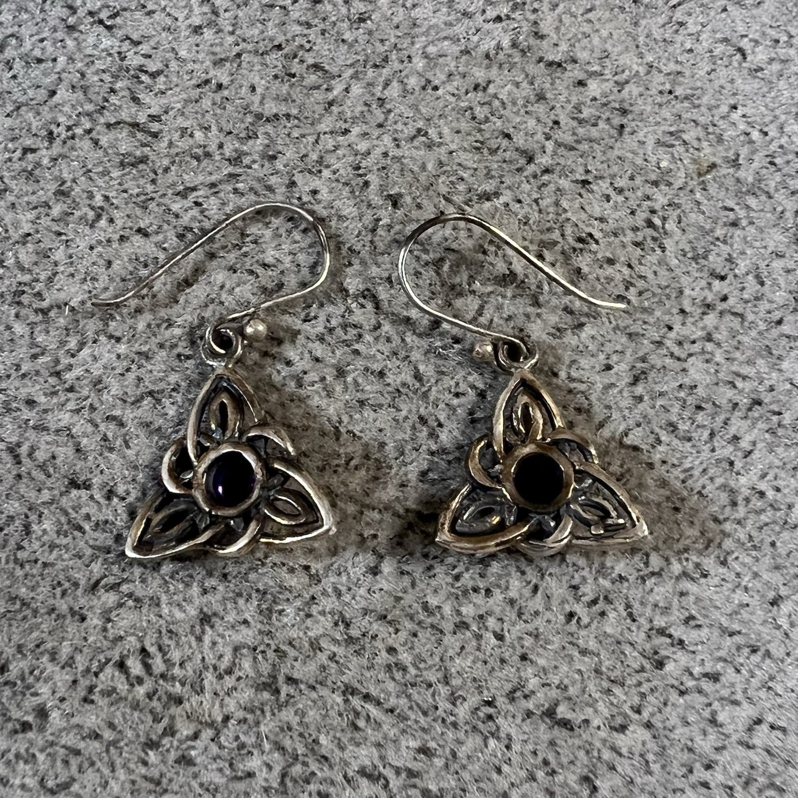 Vintage Artisan Celtic Trinity Knot Amethyst Ster… - image 15