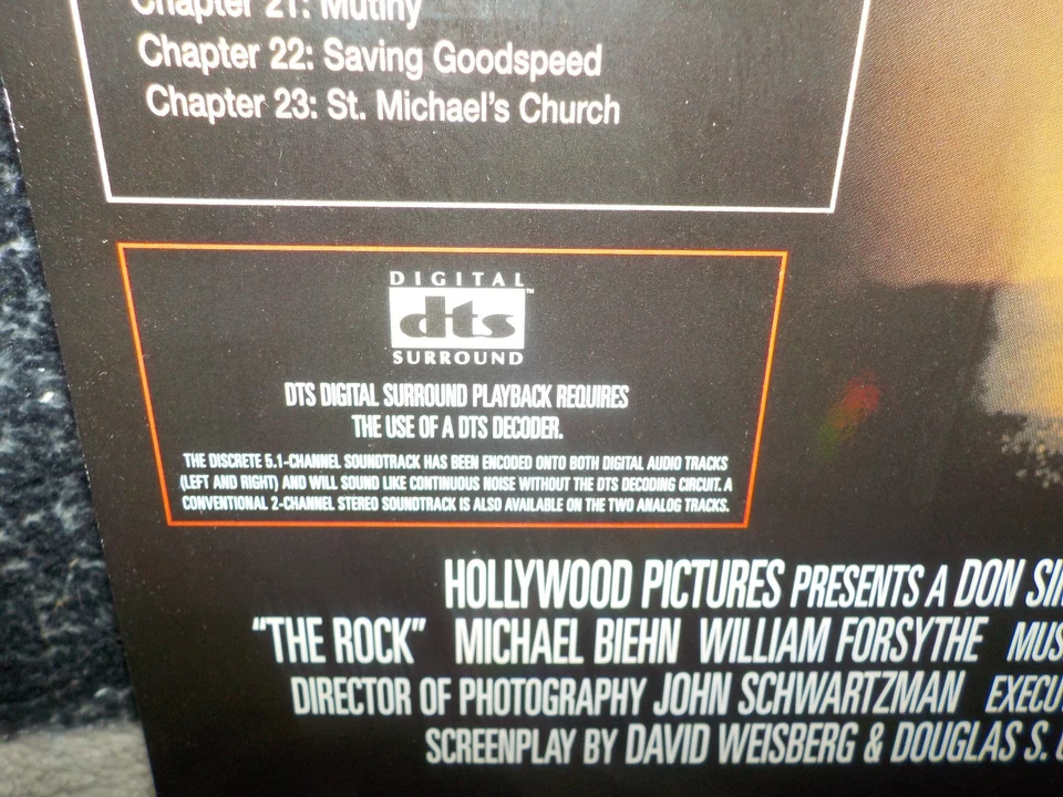 Рок DTS широкоэкранный лазерный диск LD Шон Коннери Николас Кейдж Бесплатная доставка - Изображение 3 из 4