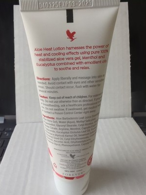 NEW Forever Living ALOE HEAT SOOTHING MASSAGE LOTION, 4 OZ / 118