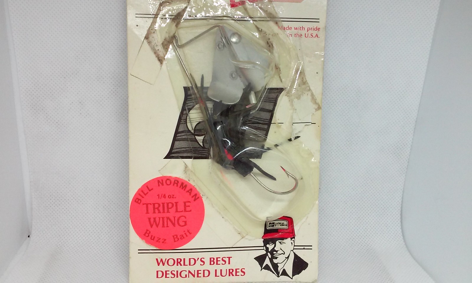 Vtg Bill Norman lures TRIPLE WING BUZZ BAIT Black 1/4oz Buzzbait fishing Lure - Image 2