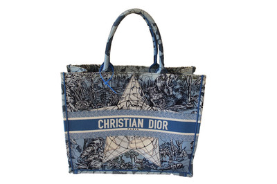 Christian Dior Large Book Tote  Bag Shopper Around the World Print