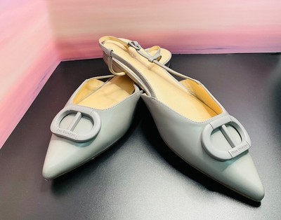 Dee Ocleppo ROME Pointed Toe Slingback Sandal in Gray Leather.NWOT. Women s 11