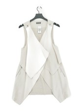 Neuwertiger Samt Damen Mantel UK 12 hellbraun Viskose mit Nylon, Elasthan Mantel