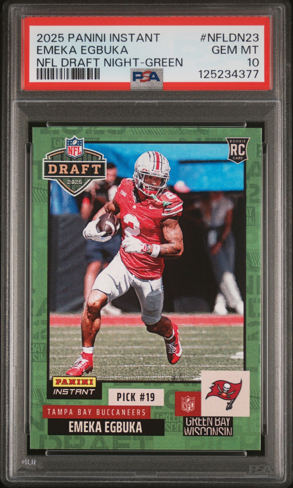 Emeka Egbuka Panini Instant NFL Draft Night #NFLDN23 Green