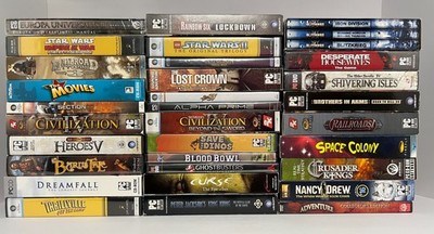 PC Games Lot of 31 - 23 NIB - 8 Boxed - All with Manuals