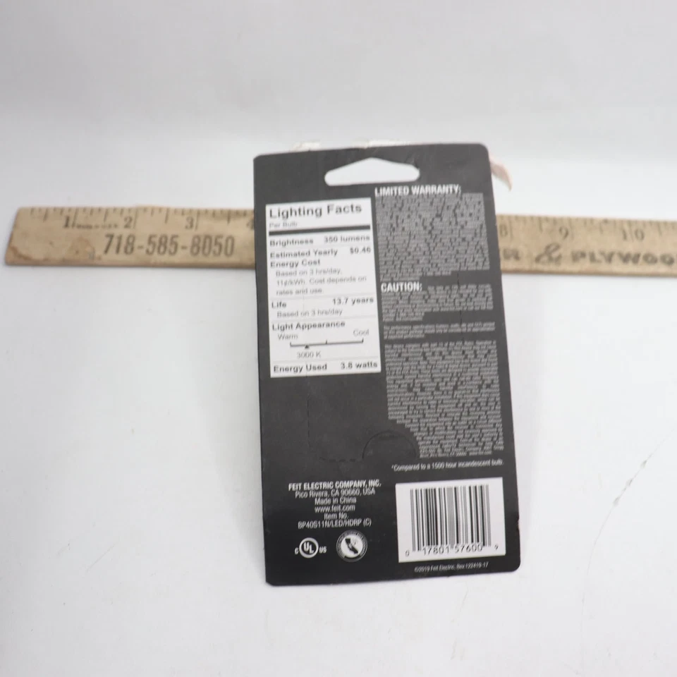 Feit Electric E17 Base LED Light Bulb BP40S11NLEDHDRP - Image 4 of 4