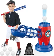Baseball Set RC Pitching Machine with Plastic Baseball Bat for Toddler Kids Spor