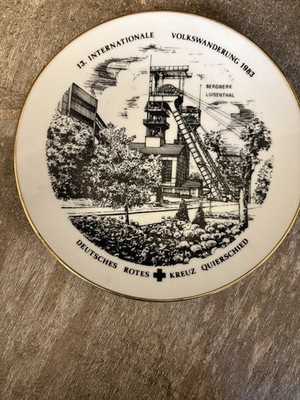 1980s German black & white Collector Plate, Souvenir Plate