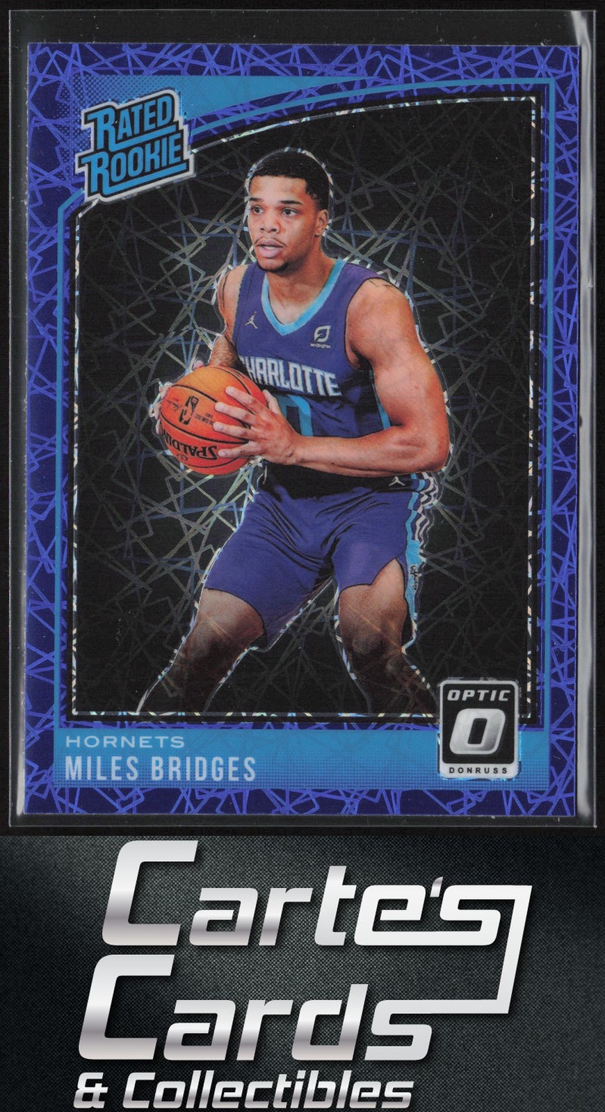 Miles Bridges 2018-19 Panini Donruss Optic #172 Blue Velocity Prizm Hornets RC