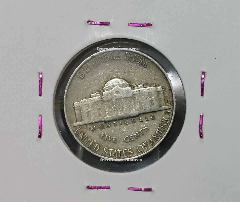 1942 D/D Horizontal VF/ VF+ Jefferson Nickel - MUST SEE PICTURES - Image 2 of 4