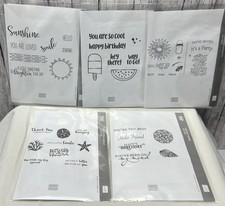 Stampin Up SUMMER Treats Sea Nights Sunshine Paper Pumpkin Rubber Stamps Lot